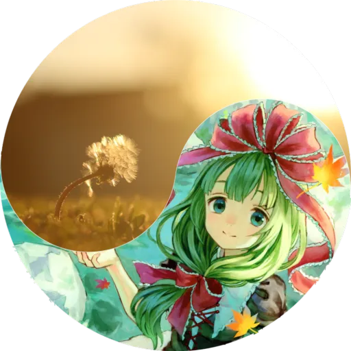 A profile picture of Hina Kagiyama and a dandelion